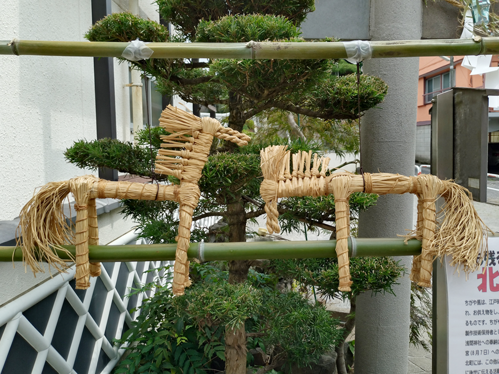 七夕で浅間神社に飾られたちがや馬